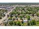 An aerial view of a neighborhood featuring tree-lined streets and well-maintained homes at 5525 E Bails Dr, Denver, CO 80222