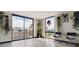 Bright living room with hardwood floors, large sliding glass doors to balcony with nice views at 1301 Speer Blvd # 1108, Denver, CO 80204