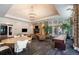 Community clubhouse area with TV, fireplace, and plenty of seating at 1301 Speer Blvd # 1108, Denver, CO 80204
