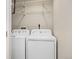 Laundry area featuring a full-size white washer and dryer set at 4629 Estes St, Wheat Ridge, CO 80033