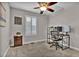 Bedroom featuring a desk, monitor and chair, with a ceiling fan at 3129 Open Sky Way, Castle Rock, CO 80109