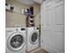 Bright laundry room with white washer and dryer and a door at 3129 Open Sky Way, Castle Rock, CO 80109