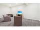 Neutral basement featuring gray carpeting, a media center, and comfortable seating at 5285 E State Highway 86, Franktown, CO 80116