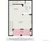 Floor plan featuring kitchen, dining, and living areas connected to balcony with labeled dimensions at 1509 S Florence Ct # 218, Aurora, CO 80247
