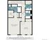Floor plan featuring bath, laundry, hall, WIC, primary bedroom, and bedroom with labeled dimensions at 1509 S Florence Ct # 218, Aurora, CO 80247