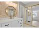 Stylish bathroom showcases a vanity with modern fixtures and a decorative mirror at 14001 E Marina Dr # 603, Aurora, CO 80014