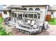 Aerial view of the backyard patio with outdoor seating and bar-b-que area at 540 Columbine Ave, Broomfield, CO 80020