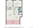 Layout of the home featuring two bedrooms, kitchen, dining area, and a spacious living room at 10115 W 25Th Ave # 1, Lakewood, CO 80215