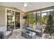 Comfortable sunroom with a view of the back yard and a sliding glass door to the outside at 3419 Traver Dr, Broomfield, CO 80023