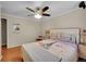 Cozy bedroom featuring a ceiling fan and neutral walls at 1281 Myrtle St, Brighton, CO 80601