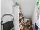 Well-stocked pantry shelves offer ample storage space in this home's charming walk-in closet at 1232 N Yates St # 3, Denver, CO 80204