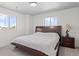 This bedroom has a neutral carpet, lots of natural light and a calming paint color at 128 Chapel Hill Cir, Brighton, CO 80601