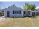 Charming light-blue home with tidy front yard, black shutters and a wheelbarrow at 3570 Center Ave, Denver, CO 80219