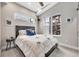 Cozy bedroom with modern furnishings, including unique windows offering plenty of light at 3219 W 19Th Ave # 3, Denver, CO 80204