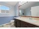 Lovely bathroom featuring double sinks, a large mirror, and plenty of counter space at 2805 Masters Ln, Castle Rock, CO 80104