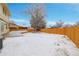 The backyard featuring a wooden deck and fence provides a private outdoor space perfect for relaxation or entertaining at 8694 E Eastman Ave, Denver, CO 80231