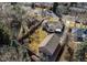 Aerial view of the home showing fenced yard and detached garage at 2061 E Floyd Ave, Englewood, CO 80113