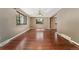 Spacious living room featuring hardwood floors and plenty of natural light at 12408 E Ohio Ave, Aurora, CO 80012