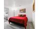 Bedroom with a double bed, carpeted floor and ample lighting at 4231 S Fairplay Cir # E, Aurora, CO 80014