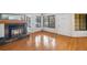 Bright living room with hardwood floors and fireplace at 4862 E Kentucky Ave # D, Denver, CO 80246