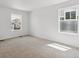 Bright, carpeted bedroom with two windows offering natural light and neighborhood views at 8295 Snake River St, Littleton, CO 80125