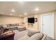 Basement featuring carpet, recessed lights, and multiple sofas for a relaxed atmosphere at 6305 Yukon St, Arvada, CO 80004