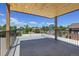 Spacious balcony with wood ceilings and views of the city skyline at 300 S Franklin St, Denver, CO 80209