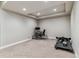 Home office/flex space featuring recessed lighting and space for desk and exercise equipment at 5411 Edenborn Way, Castle Rock, CO 80104