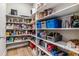 Walk-in pantry with custom shelving at 5411 Edenborn Way, Castle Rock, CO 80104