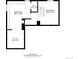 Detailed floor plan of the basement area with dimensions for the bedroom, walk-in closet, and basement at 4196 Chase St, Denver, CO 80212