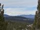 Expansive mountain view with snow-capped peaks visible from treelined property at 26886 Evergreen Springs Rd, Evergreen, CO 80439