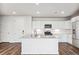Modern kitchen with island, white cabinets, and stainless steel appliances at 487 Interlocken Blvd # 304, Broomfield, CO 80021