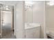 Bathroom with vanity, toilet and access to shower at 1433 N Williams St # 801, Denver, CO 80218