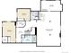 Basement floor plan with bedrooms, a wet bar, recreation room, storage and utility room with dimensions at 6078 Bridle Path Ln, Parker, CO 80134