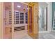 Spa-like bathroom with modern sauna and luxurious glass shower at 11921 S Black Horn Cir, Parker, CO 80134