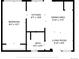 Floor plan with dimensions of bedroom, kitchen, dining area, living room, and bathroom at 1532 N High St # 1, Denver, CO 80218