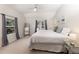 Relaxing main bedroom features carpet, ceiling fan and bright light from windows at 218 Highland Ter, Breckenridge, CO 80424
