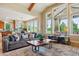 Spacious living room with hardwood floors, large windows, and comfortable seating at 4651 Sonado Pl, Parker, CO 80134