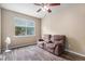 Bedroom with ceiling fan and vinyl floors at 14058 Elizabeth St, Thornton, CO 80602