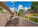 The outdoor deck features a glass table and chairs, perfect for enjoying meals in the open air at 13112 Summit Grove Pkwy, Thornton, CO 80241