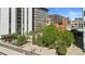 Overhead view of outdoor terrace with seating and landscaping at 1625 Larimer St # 3004, Denver, CO 80202
