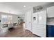 View of the kitchen and dining area, featuring stainless appliances and hardwood floors at 6139 Raleigh Cir, Castle Rock, CO 80104