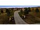 Exterior of a home with a long driveway, professional landscaping, and mature trees at 2937 Hidden Den Ct, Franktown, CO 80116
