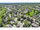 Desirable neighborhood aerial view showcases tree-lined streets and well-kept lawns on a sunny day at 8820 W 80Th Dr, Arvada, CO 80005