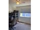 Bedroom featuring neutral walls, carpet flooring, ceiling fan, and window with blinds at 292 S Pembrook St, Castle Rock, CO 80104