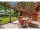 Outdoor seating area with lattice patio cover, and lawn at 1395 S Kendall St, Lakewood, CO 80232
