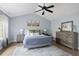 Beautiful bedroom with vaulted ceilings, a ceiling fan, and natural light from the window at 13777 W Amherst Way, Lakewood, CO 80228