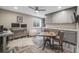 Stylish office space with custom cabinets, a desk area, and unique herringbone flooring at 5364 Dunraven Cir, Golden, CO 80403