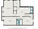 Floorplan of lower level with bedrooms, recreation room, and laundry at 8525 Grandview Ave, Arvada, CO 80002