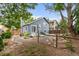 Landscaped backyard showing a charming home exterior with a quaint patio area at 13341 Birch Cir, Thornton, CO 80241